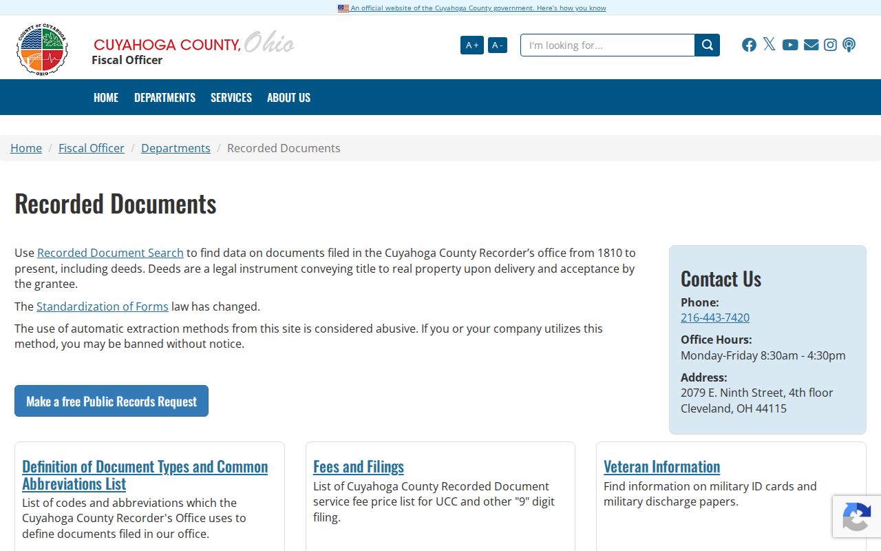 Lakewood residents directory Cuyahoga County recorded documents search
