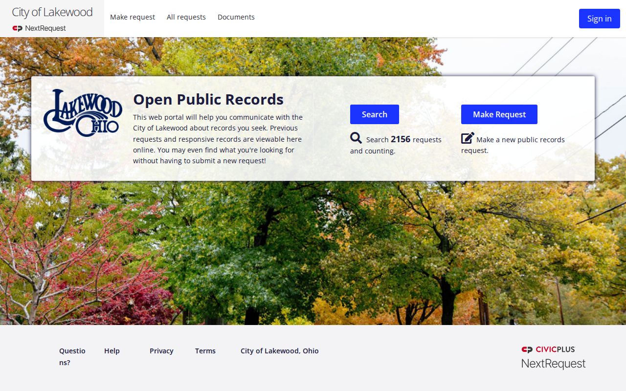 Lakewood residents directory public records request portal