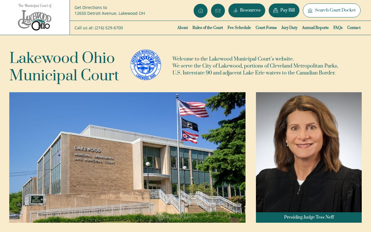 Lakewood resident lookup view of Lakewood Municipal Court