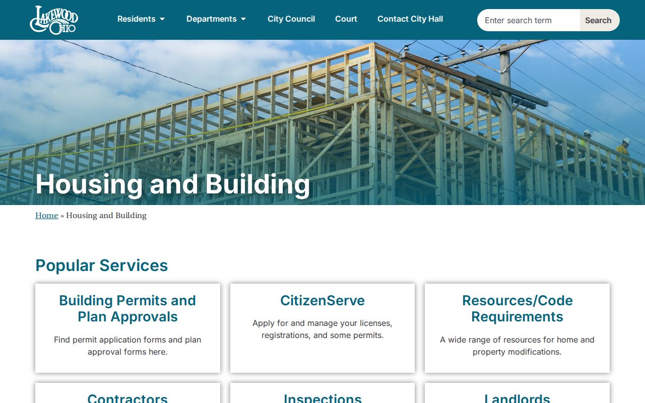 Lakewood street directory City building records information